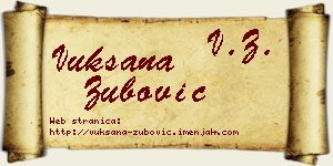 Vuksana Zubović vizit kartica
